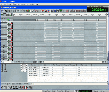 SADiE 5 EDL import screenshot