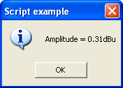 The resulting message box from this script message box