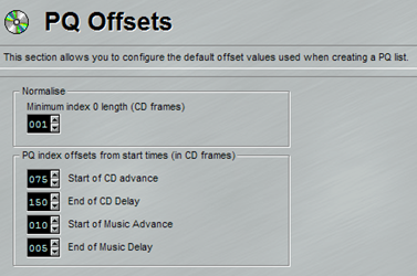 SADiE 5 PQ offsets editor screenshot