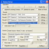 Small screenshot of an distortion response sweep settings