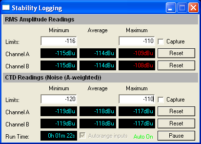 Stability logging script user interface